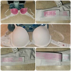 Victoria's Secret Pink Wear Everywhere Pushup Bra, SZ: 34B, White ~ LIKE NEW